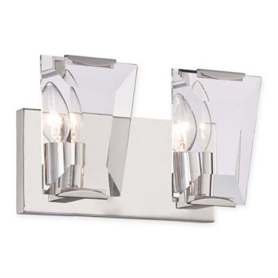 Castle Aurora 2-Light Bathroom Wall Sconce in Polished Nickel - Bed Bath & Beyond